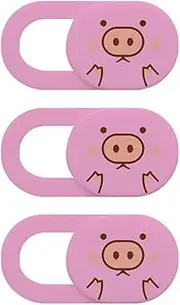 SEWACC 3Pcs Cartoon Pig Laptop Camera Cover Slide Webcam Cover for Privacy Protection Cute Design for Laptops Tablets Easy to Install Secure Your Privacy
