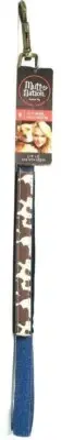 1 Mutt Nation Miranda Lambert S To 20 Lbs 5/8" X 6 Ft Denim Brown Cowhide Leash
