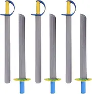 6 Pcs Foam Sword for Kids 21 in Long EVA Foam Knives Toy Sword 2 Styles Safe Soft Cosplay Foam Swords for Play Fighting Toys for Boys Girls to Playing Warrior Knight, Randomly Colored Handle Toy Swor