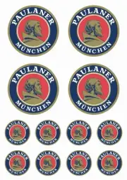 Paulaner - 12 stück Vinyl-Aufkleber - 12 pieces Vinyl Stickers - #Pa01