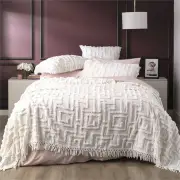 Renee Taylor Riley White Vintage Washed Coverlet Set