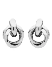 [Barcs] Crown Knot Clip Earrings in Silver