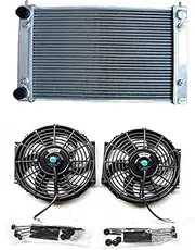 Aluminum Radiator+Fans，Compatible With VW Golf MK2 MK II 1.6 8V And 1.8 16V MT 1982-1992