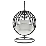 Napili Outdoor Rattan Egg Chair w/ Cushion Light Grey