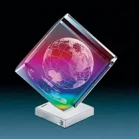在飛比找Yahoo!奇摩拍賣優惠-LED LENSER  3D七彩光變化水晶地球 擺飾 七彩小