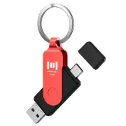 128GB USB3.1 Fast Speed C and A Dual Flash Drive, exFAT Memory Stick with Key...