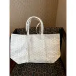 正品 GOYARD 白色小號 經典老花 TOTE BAG PM