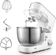 Food Stand Mixer for Baking with 5L Bowl Stainless Steel Electric Cake Mixer Planetary Mixing System Dough Machine with Whisk/Dough Hook/Flat Beater for Kitchen Baking Cake Cream Food Beater 1000W (C