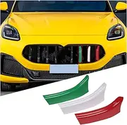 3 Pieces Front Grill Decoration Strips Cover Trims, Decorative Car Front Grill Mesh for Maserati Grecale 2022/Maserati Grecale 2023 Grille Inserts, ABS Snap-on Front Grill Mesh, Car Styling