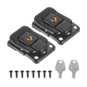 Suitcase Lock Hasp 1.6"x1.10",2Pcs Iron Toggle Catch Latch with Key/Screw,Black