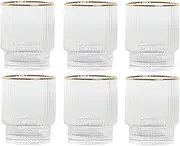 Vaso Set of 6 Crystal 8 x 8 x 10 320 ml Rayado