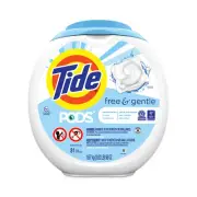 Tide Pods, Unscented, 81 Pods/Tub, 4 Tubs Carton