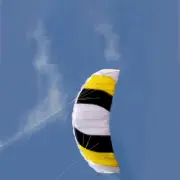 1.5M Dual Line Kite Parachute Parafoil Stunt Frameless Beach Surf Sport Yellow