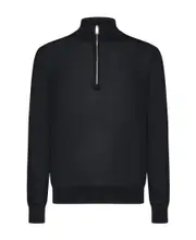 zip-up wool jumper IT48 Black
