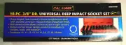 10pc 3/8" Drive Universal Swivel Deep Impact (METRIC) Socket Set CR Molybdenum
