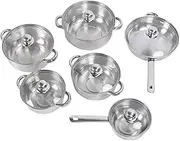 Thickened Stainless Steel Pots and Pans Set, Even Heating Cookware Set with Lids for Kitchen, Includes Various Sizes of Pots and Pans to Meet Diverse Cooking Needs