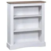 3-Tier Bookcase Mexican Pine Corona Range White 81x29x100 cm