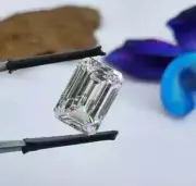 EMERALD Cut 2 Ct Natural Lab grown Diamond Certified for Making Jewellery & Ring