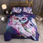 Linen Owl Oil Print Doona/Duvet/Quilt Cover Set Single/Double/Queen/King Bed