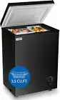 Chest Freezer 3.5 Cu.Ft Small Deep Freezer Mini Outdoor Black Chest Freezers wit