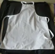 EUC Adult Unisex White Chef's Apron, 34" from top to bottom. 28.5" across