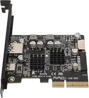 Bewinner PCIE to USB 3.2 Gen 2 Expansion Card, 10Gbps PCIE USB A and USB C Card, Gold Plated PCI Express USB Card for Desktop PCs, Front Type E 19/20PIN Controller Card