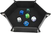 Dice Holder Tray | PU Leather Holder - Portable Dice Tray and Storage Box for Board Game Storage Bowls, Dice Holder for Friends, Family, Birthday, Christmas