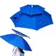 【居家寶盒】77CM雙層頭戴式雨傘 黑膠二折 晴雨兩用 戶外釣魚雨傘帽 防曬遮陽傘 橡膠頭圈 (5.6折)