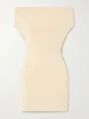 [Jacquemus] Jacquemus - Cubista Off-the-shoulder Open-back Stretch-knit Mini Dress - Yellow - FR 38 FR 38 Yellow