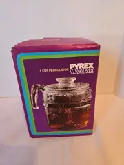 PYREX WARE VINTAGE 6 Cup Percolator New In Box 7755 Corning
