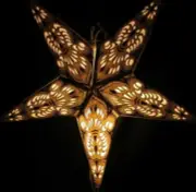 24"Gold & Black Paper Star Hanging Lantern Lamp(Light Cord Is Not Included) #27