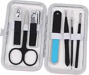 Healvian Nail Clipper Set 7 Essential Tools Manicure Set Eyebrow Tweezer Hair Removal Tweezer Eyebrow Trimmer Nail Cliers Trimming Shears Compact Sturdy Storage Case