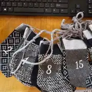 Northlight Seasonal 96" Blue & Grey Countdown Advent Christmas Stocking Garland