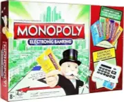 Electronic Monopoly Banking Board Game with 6 ATM Cards and ATM Machine, Banking