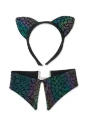 Halloween Flash Reflective Cat Kit Costume Accessory for Adults, 0.5 in