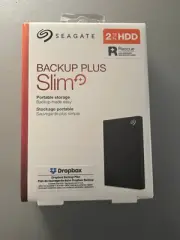 SEAGATE 2TB BACKUP PLUS SLIM USB 3.0/2.0 PORTABLE HDD STHN2000400 NEW 2000GB