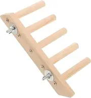 Kisangel Wooden Bird Perch Ladder Parrot Stand Ladder Climbing Bird Stands for Parrots Cage Toys