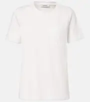 ['S Max Mara] 'S Max Mara Madera embroidered cotton jersey T-shirt UK 14 white