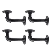 4 Pack Wall Mounted Industrial Pipe Shelf Bracket for Floating Shelves, 3.5"x6"