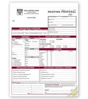 500 Imprinted Roofing Proposal Size: 8 1/2 x 11"