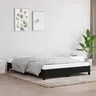 Fabric Bed Frame Black Modern Wooden Slats Mattress Base Double Size 137x190cm