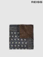 Reiss Denim Blue Melange Franco Pocket Square (W55825) | $75