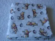 Pooh White Flannelette Cotton Fitted Cot Sheet Handmade