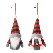 2024 Christmas Tree Ornaments LED Glowing Christmas Gnome Faceless Hanging