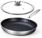 Slingcy 12 Inch Non Stick Frying Pans with Lid, Stainless Steel Skillets