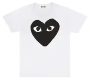 [COMME des GARCONS PLAY] 女式大號黑色心形 T 卹
