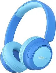 iClever BTH22 Kids Bluetooth Headphones, 60H Play Time, 74/85 dBA Safe Volume, Bluetooth 5.4, USB C, Over Ear Kids Headphones Wireless with Mic AUX Cord for iPad/Tablet/Travel/School, Blue