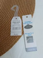 Time & Tru Women's Woven Lace Trim 16" Floppy Sun Hat w/ Adjustable Inner Band