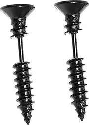 [DEARMAMY] 1 Pair Screw Earrings Piercing Silver Necklace Gold Choker Double Heart Earring Studs Man Jewelry Pearl Men Van Ringing Gauge Hoop Earring Chain Dangling Black Stainless Steel