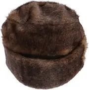 [Healeved] One Piece Lens Mask Hat Fur Faux Coat Winter Gloves Faux Jacket Warm Cap The Jacket Cap for Man Old Men Headwear Imitation Khaki